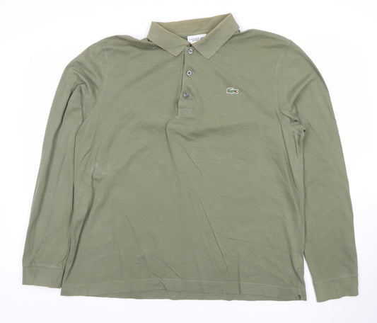 Lacoste Sport Men's Green Long Sleeve Cotton Polo Shirt XL