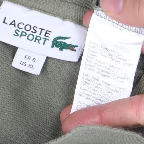 Lacoste Sport Men's Green Long Sleeve Cotton Polo Shirt XL