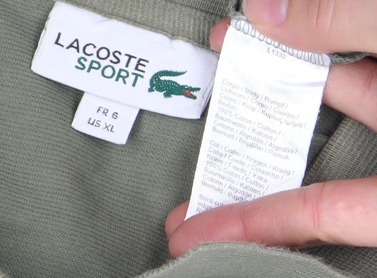 Lacoste Sport Men's Green Long Sleeve Cotton Polo Shirt XL