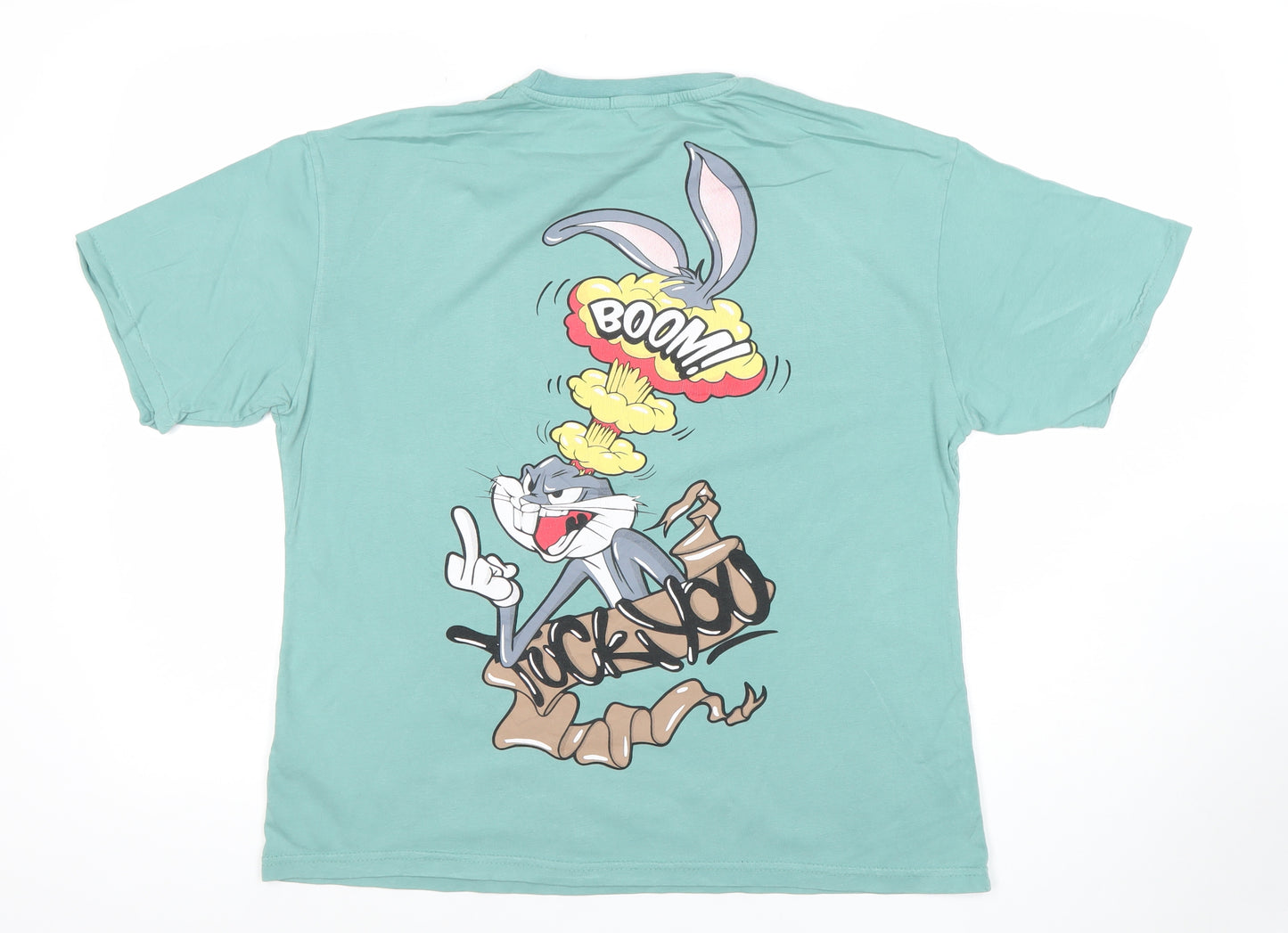 Disney Men’s Green Bugs Bunny Graphic Short Sleeve T-Shirt Size S
