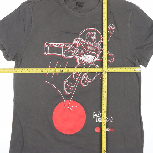 Comic Relief Men's Grey Buzz Lightyear Graphic T-Shirt Size S