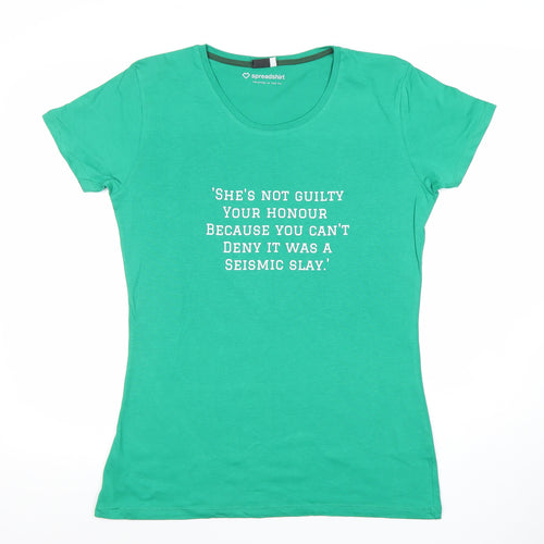 Spreadshirt Premium Women’s Green Cotton Quote T-Shirt Size M