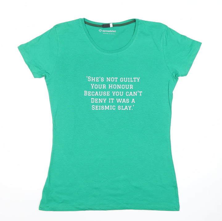 Spreadshirt Premium Women’s Green Cotton Quote T-Shirt Size M