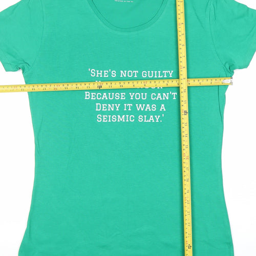 Spreadshirt Premium Women’s Green Cotton Quote T-Shirt Size M