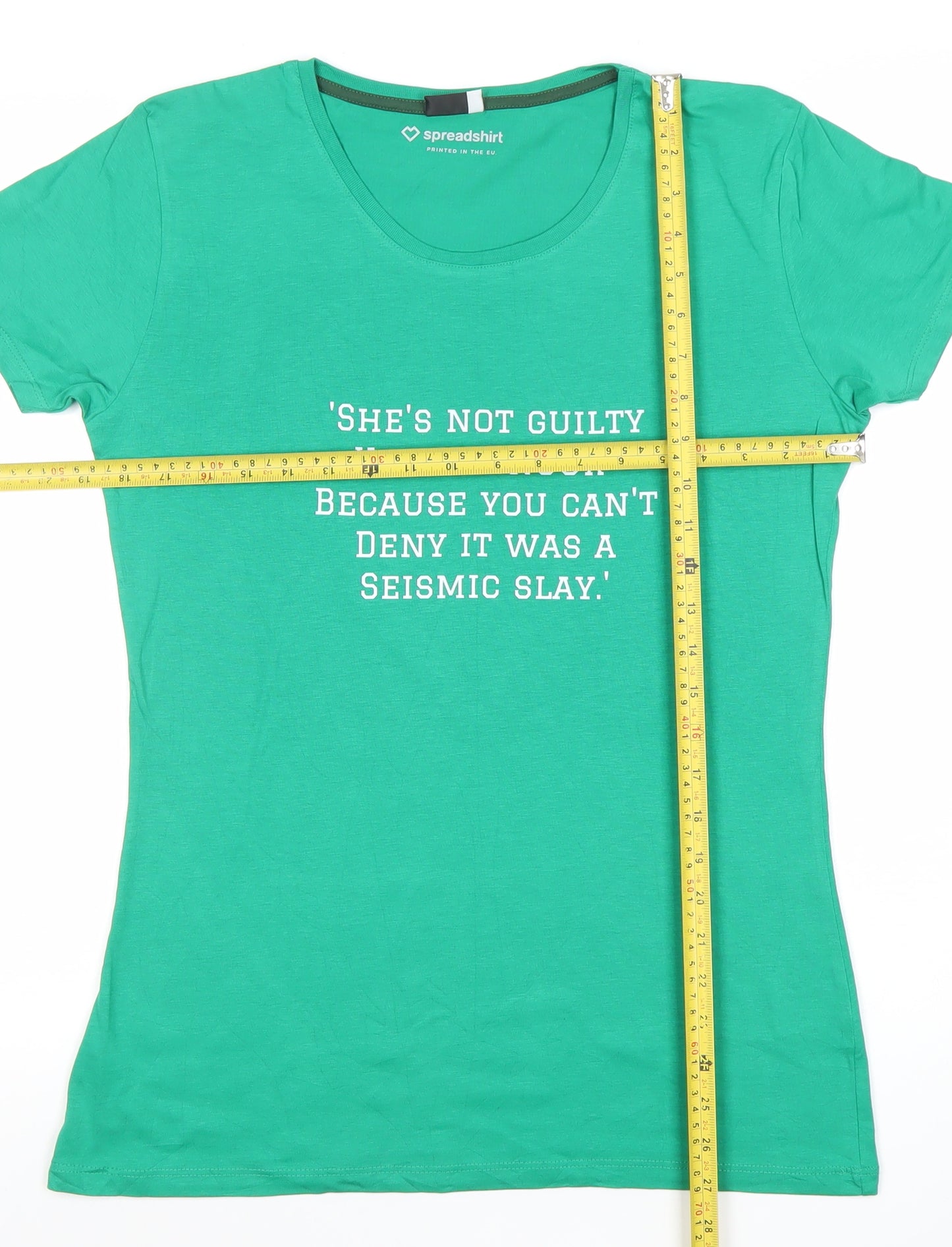 Spreadshirt Premium Women’s Green Cotton Quote T-Shirt Size M