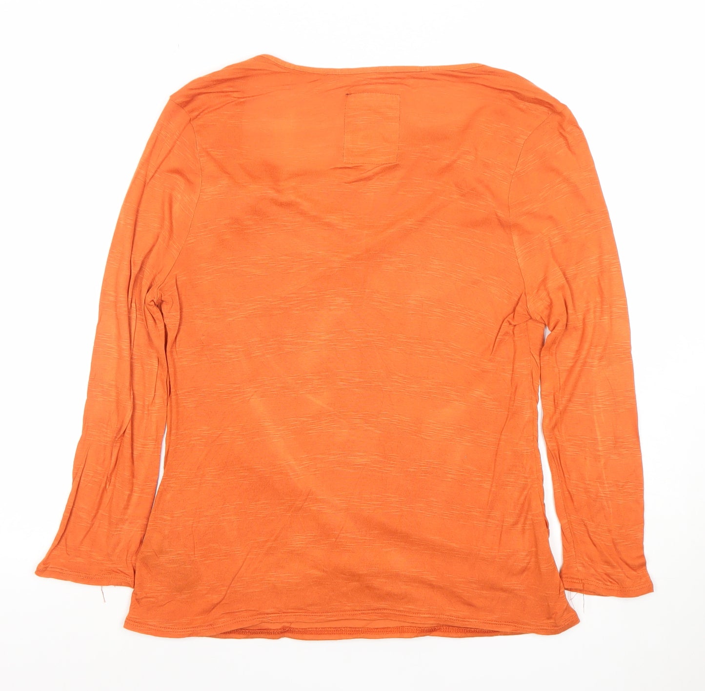 Betty Jackson Black Women's Orange Long Sleeve Jersey Top Size 14