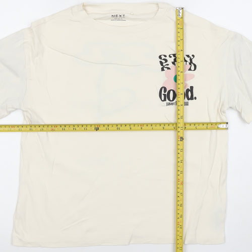 NEXT Women’s Ivory Leopard Sleeve Graphic T-Shirt M