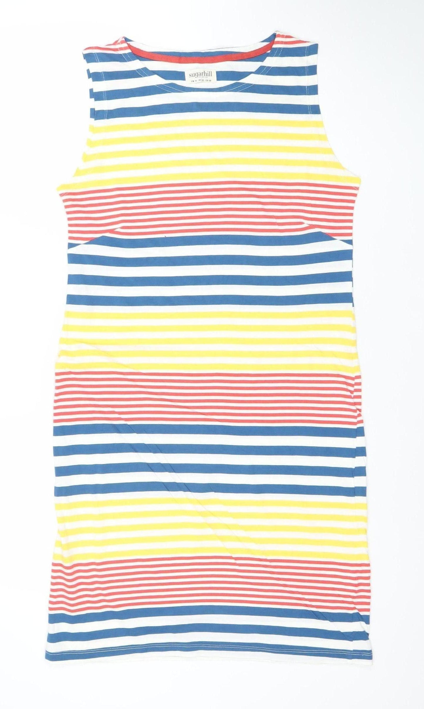 Sugarhill Brighton Womens Multicoloured Striped Shift Dress Size 14