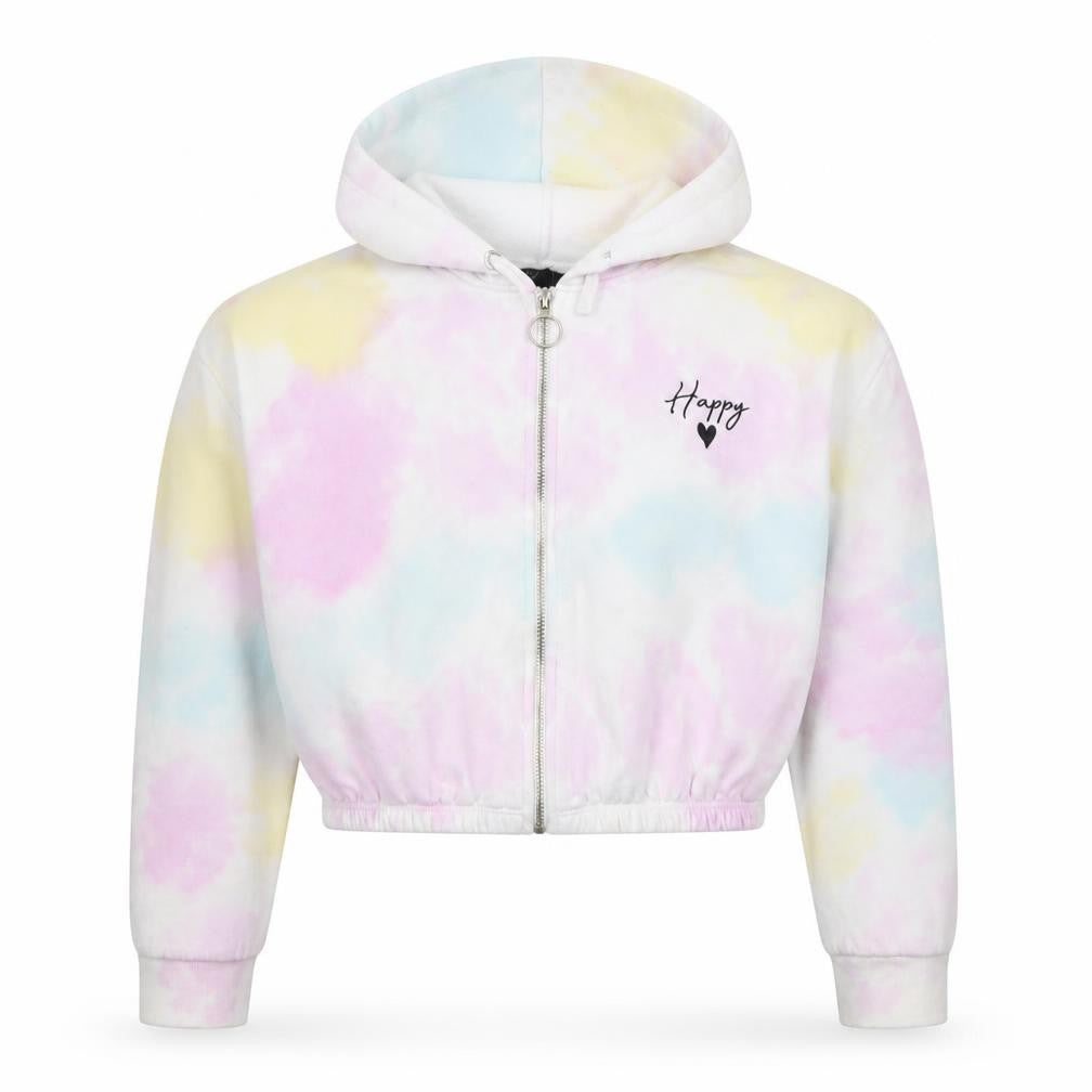 915 Girls Multicoloured Tie-Dye Full Zip Fleece Hoodie Age 12-13 Years