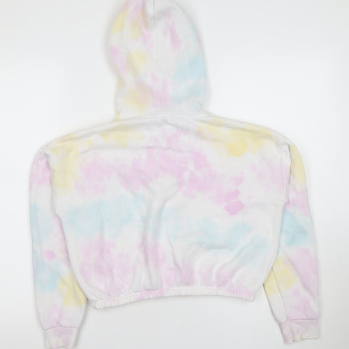 915 Girls Multicoloured Tie-Dye Full Zip Fleece Hoodie Age 12-13 Years