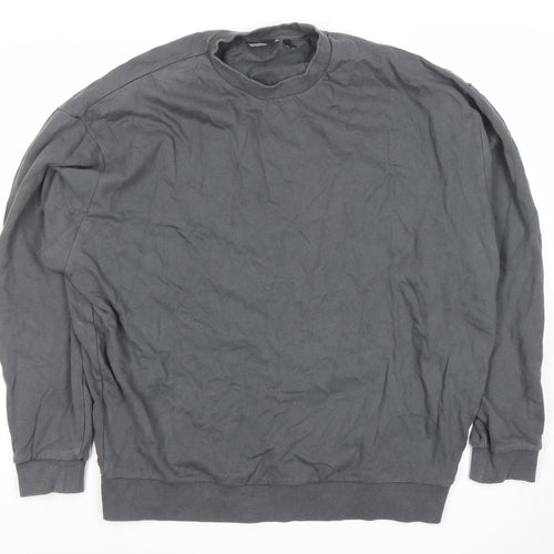 ASOS Men’s Grey Cotton Crew Neck Pullover Sweatshirt Size M