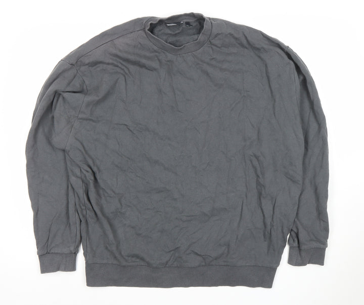 ASOS Men’s Grey Cotton Crew Neck Pullover Sweatshirt Size M