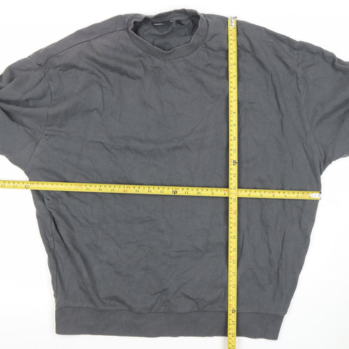 ASOS Men’s Grey Cotton Crew Neck Pullover Sweatshirt Size M