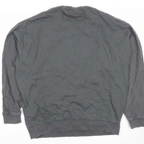 ASOS Men’s Grey Cotton Crew Neck Pullover Sweatshirt Size M