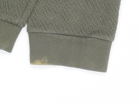 Reiss Men's Green Textured Crew Neck Cotton Blend Sweatshirt M