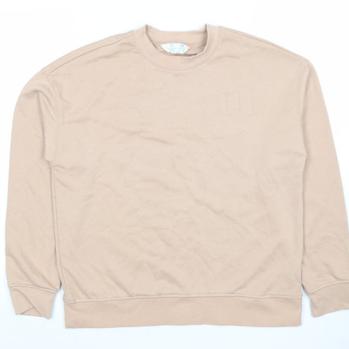 Primark Cares Women Beige XS Pullover Sweatshirt Crew Neck Cotton Blend