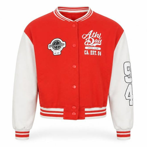 H&M Boys Red Varsity Jacket 14 Years Cotton Blend Long Sleeve College Style