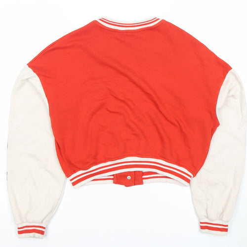 H&M Boys Red Varsity Jacket 14 Years Cotton Blend Long Sleeve College Style