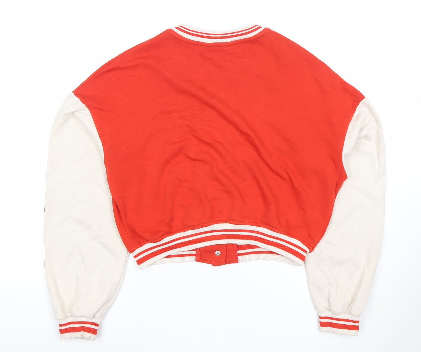 H&M Boys Red Varsity Jacket 14 Years Cotton Blend Long Sleeve College Style