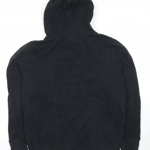 HUF Men's Black Pullover Hoodie Medium Logo Fleece Sweatshirt