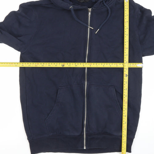 Next Men's Blue Full Zip Hoodie Size S Cotton Blend