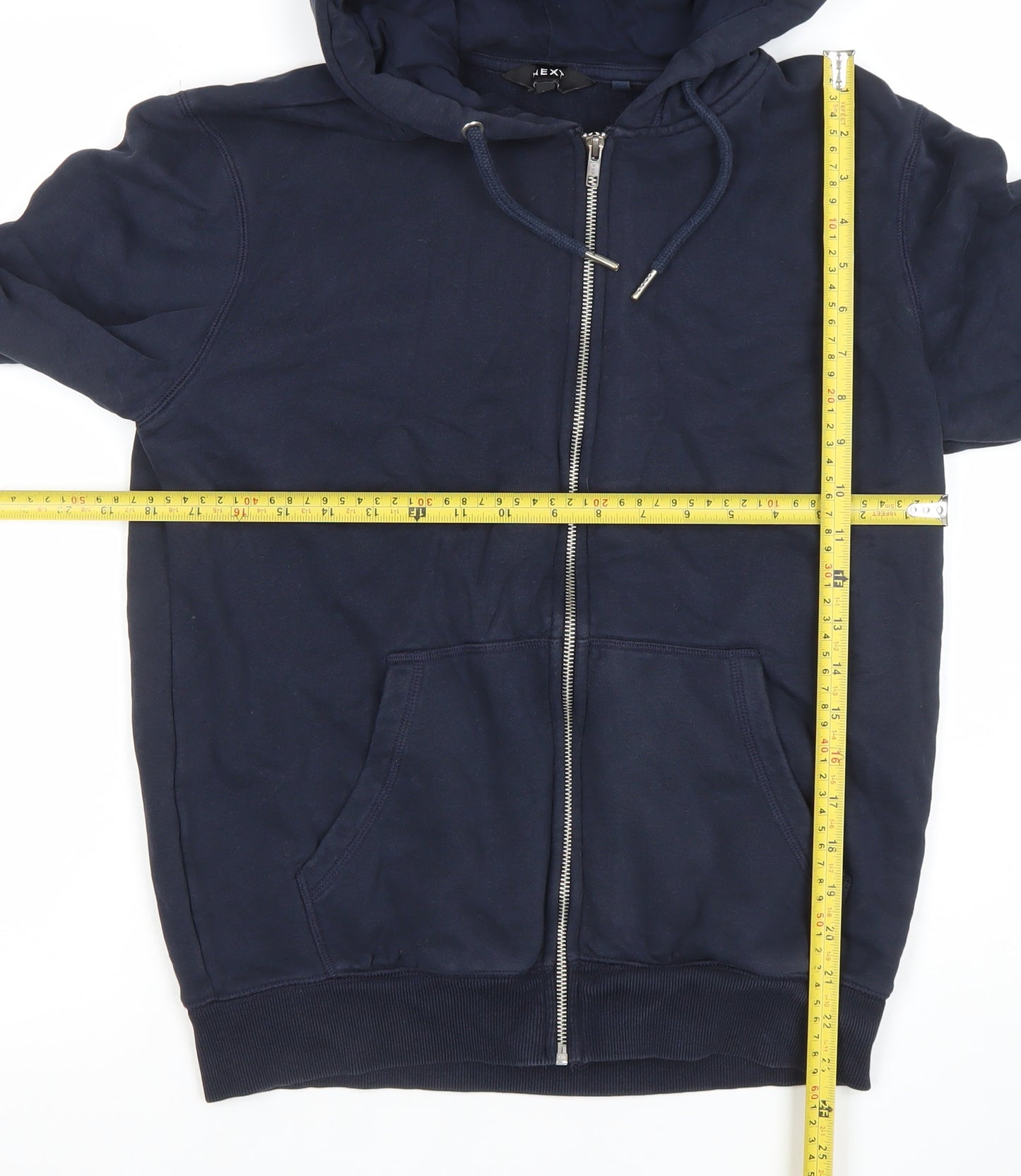 Next Men's Blue Full Zip Hoodie Size S Cotton Blend
