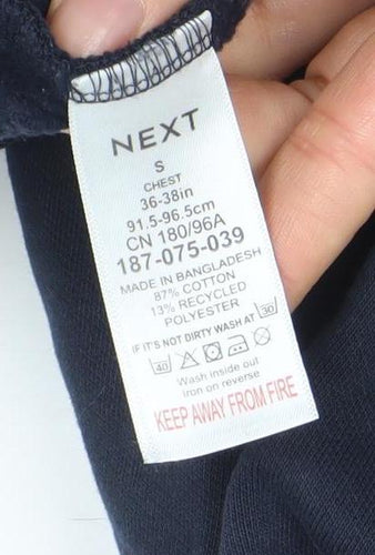 Next Men's Blue Full Zip Hoodie Size S Cotton Blend