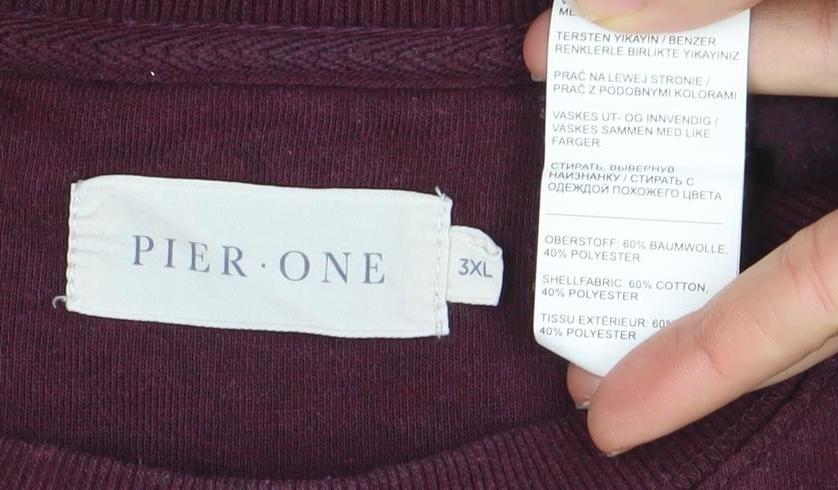 Pier One Mens Brown 2XL Crew Neck Pullover Sweatshirt