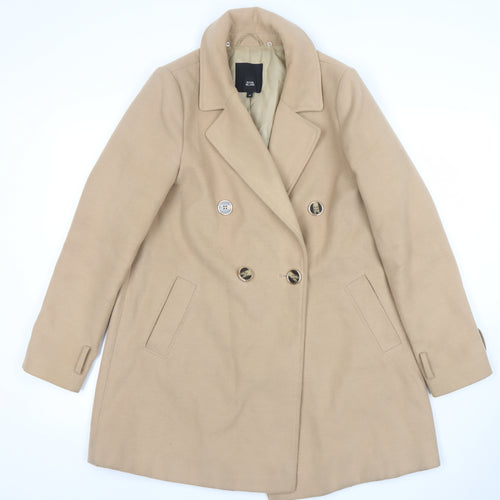 River Island Women’s Beige Wool Blend Pea Coat Size 10