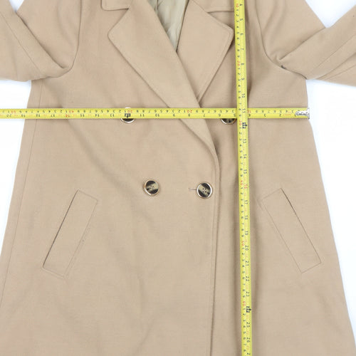 River Island Women’s Beige Wool Blend Pea Coat Size 10
