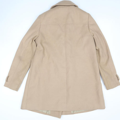 River Island Women’s Beige Wool Blend Pea Coat Size 10