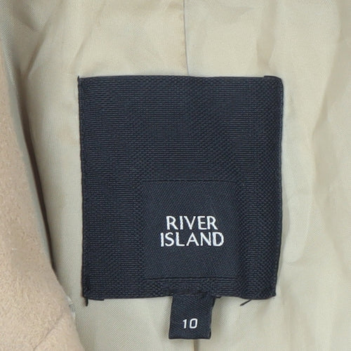 River Island Women’s Beige Wool Blend Pea Coat Size 10