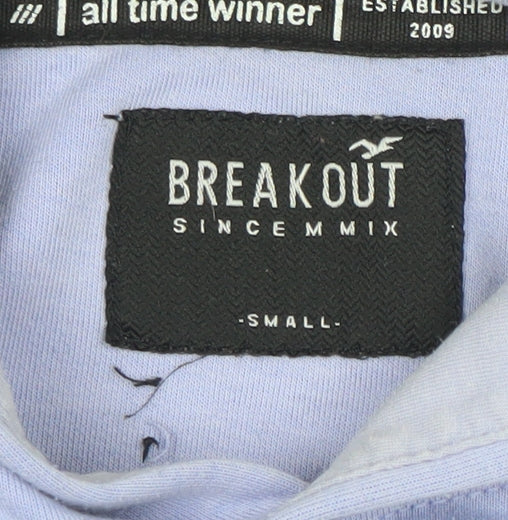 Breakout Women Lilac Pullover Hoodie Small Graphic Print Cotton Blend