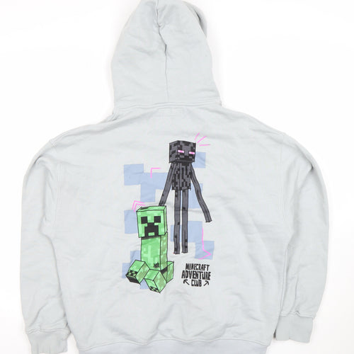 Zara Boys Grey Minecraft Hoodie 13-14 Years Pullover Graphic Print