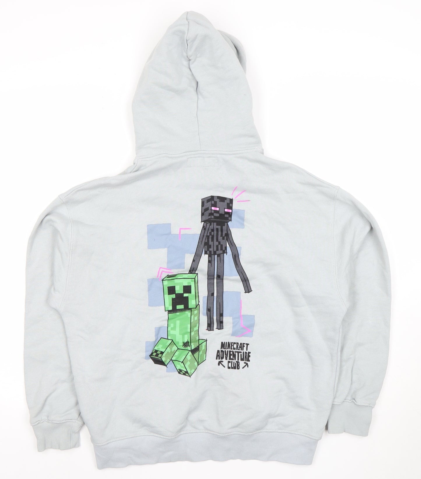 Zara Boys Grey Minecraft Hoodie 13-14 Years Pullover Graphic Print