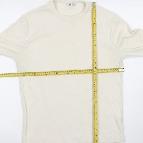 ZARA Men's Beige Long Sleeve Pullover Sweatshirt Size S