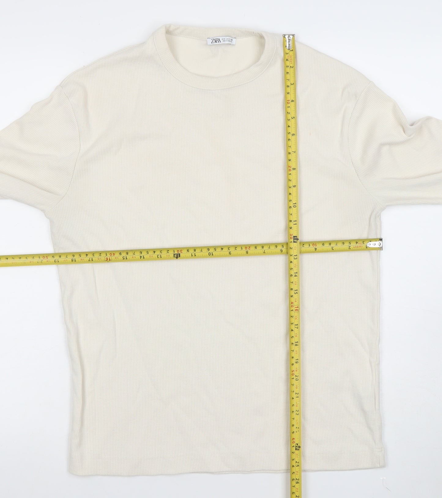 ZARA Men's Beige Long Sleeve Pullover Sweatshirt Size S