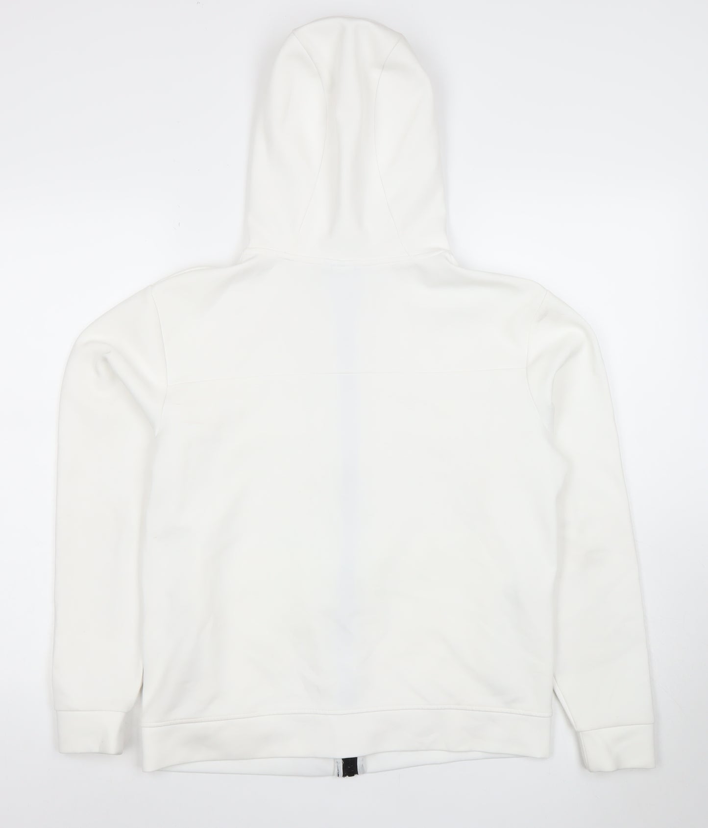 Zara Men White S Full Zip Hoodie Lightweight Adjustable Hood