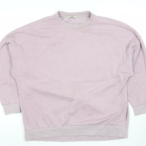 George Women Pink Pullover Sweatshirt Size S Cotton Blend
