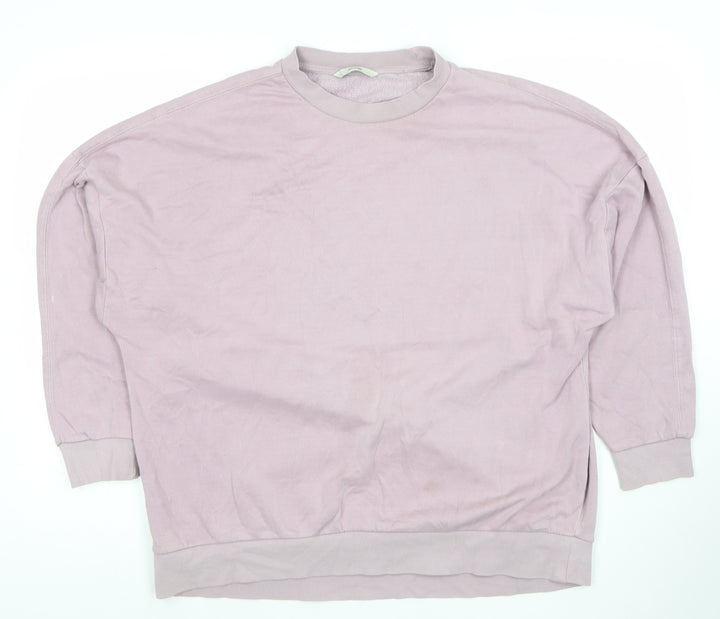 George Women Pink Pullover Sweatshirt Size S Cotton Blend