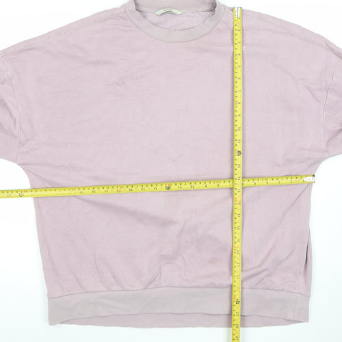 George Women Pink Pullover Sweatshirt Size S Cotton Blend