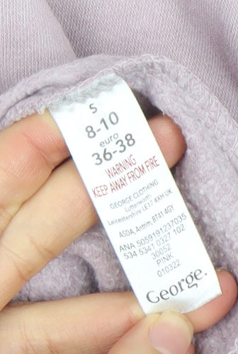 George Women Pink Pullover Sweatshirt Size S Cotton Blend