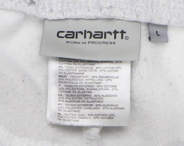 Carhartt Men Grey Jogger Sweatpants L Cotton Blend Drawstring Waist