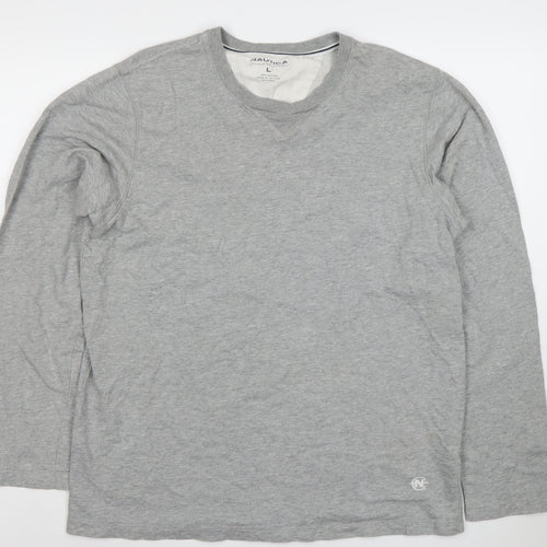 Nautica Competition Men's Grey Long Sleeve Cotton T-Shirt L