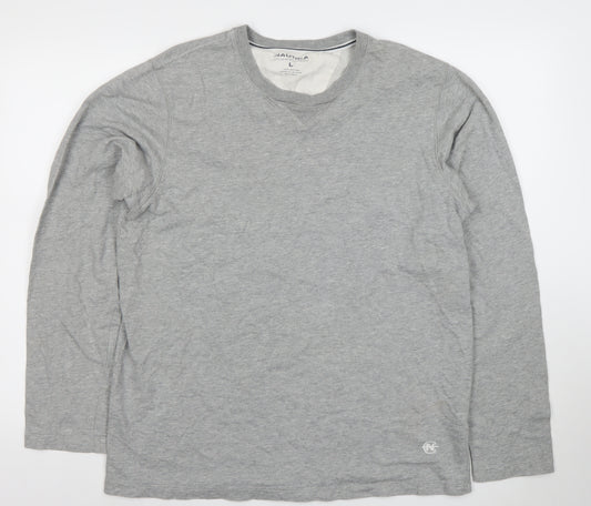 Nautica Competition Men's Grey Long Sleeve Cotton T-Shirt L
