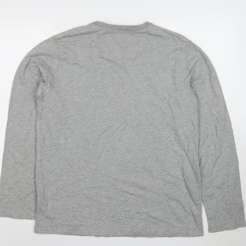 Nautica Competition Men's Grey Long Sleeve Cotton T-Shirt L