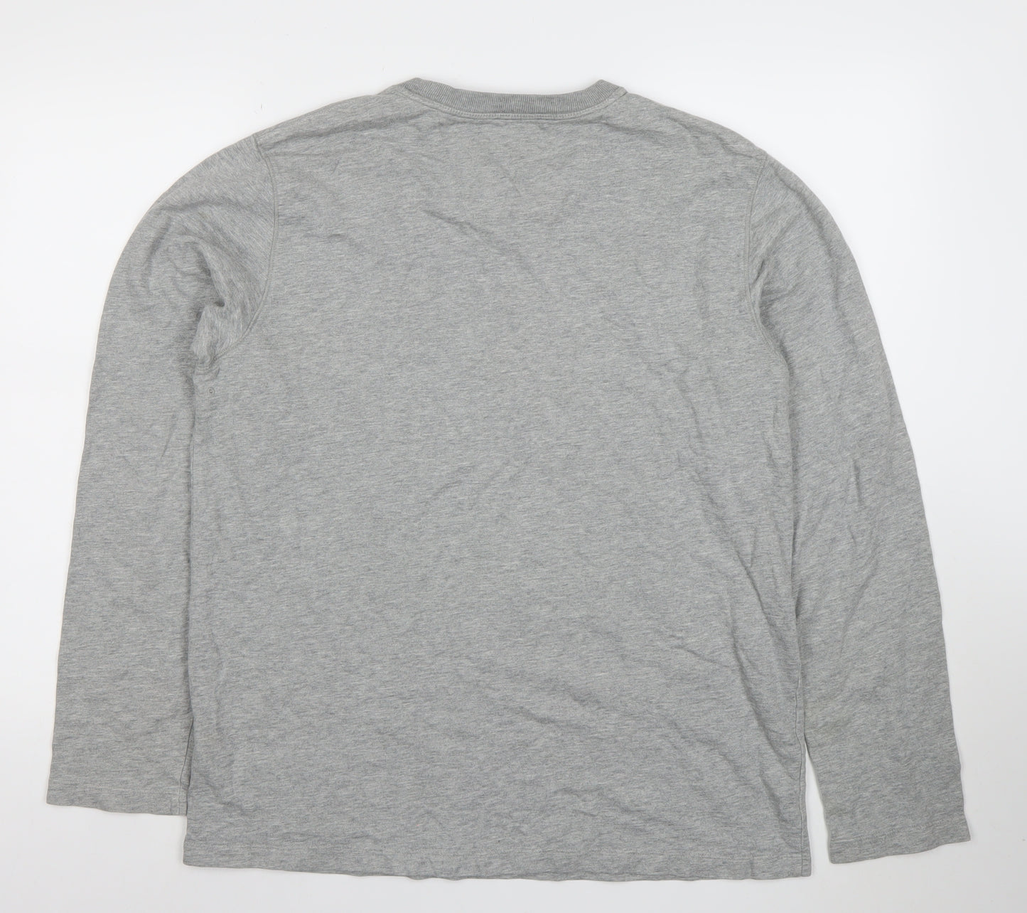 Nautica Competition Men's Grey Long Sleeve Cotton T-Shirt L