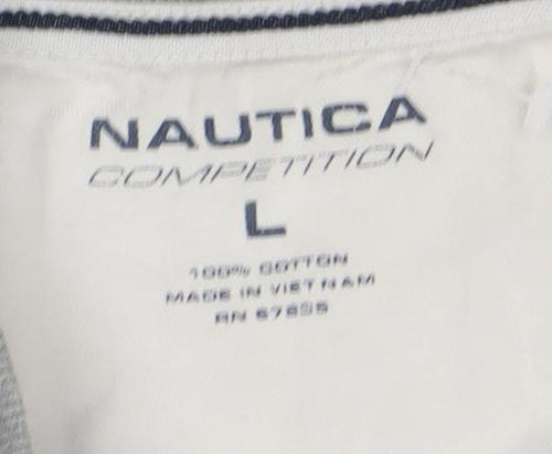 Nautica Competition Men's Grey Long Sleeve Cotton T-Shirt L