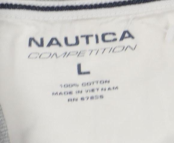 Nautica Competition Men's Grey Long Sleeve Cotton T-Shirt L