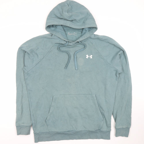 Under Armour Men's Green Pullover Hoodie Size M Relaxed Fit Sportswear